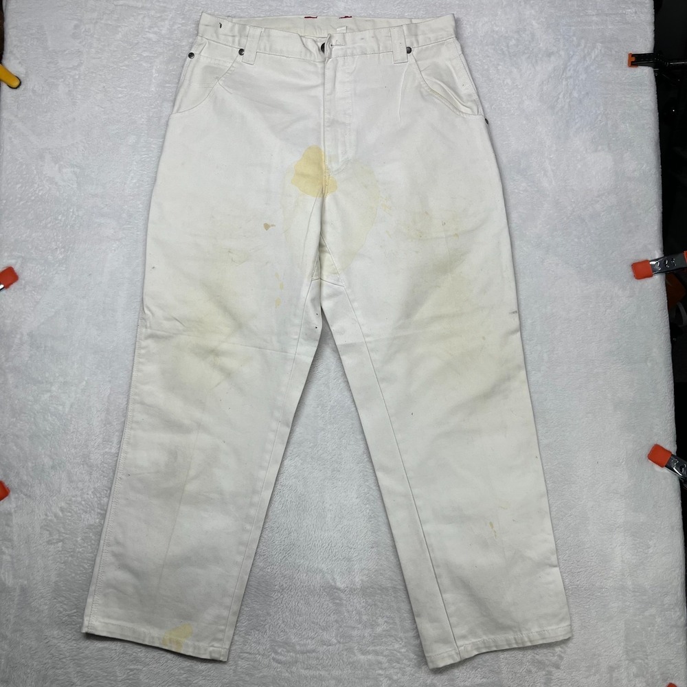 Craftsman Carpenter Jeans Men's White Denim Relaxed‎ Classic Workwear - 33X28